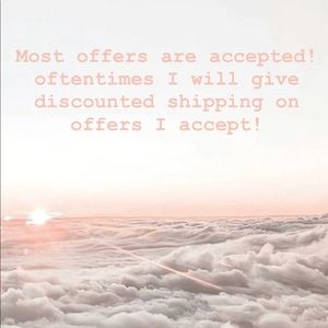 I accept offers! I also give special offer to likers!